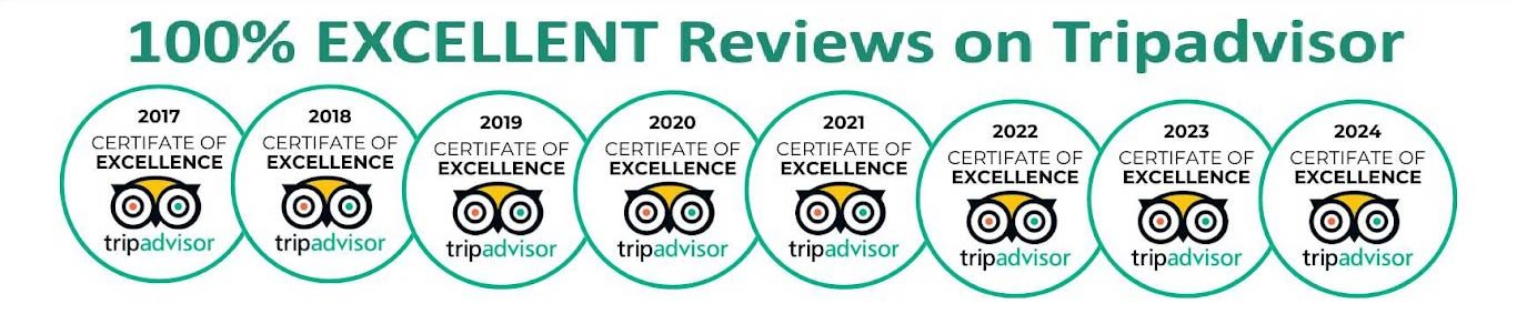 Tripadvisor Certificate of Excellence Badges 2017-2024